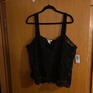 Torrid Black Lace Crop Top